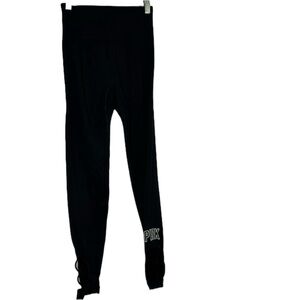 PINK by Victorias Secret black leggings ankle length with web design size SMALL